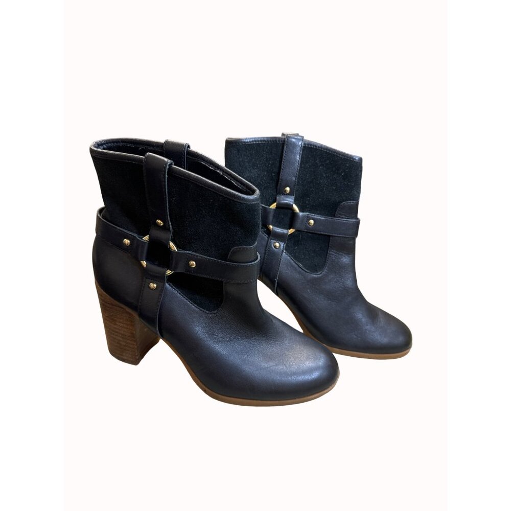 Ralph Lauren Lauren women’s black leather ankle boots 6B SKU 5421